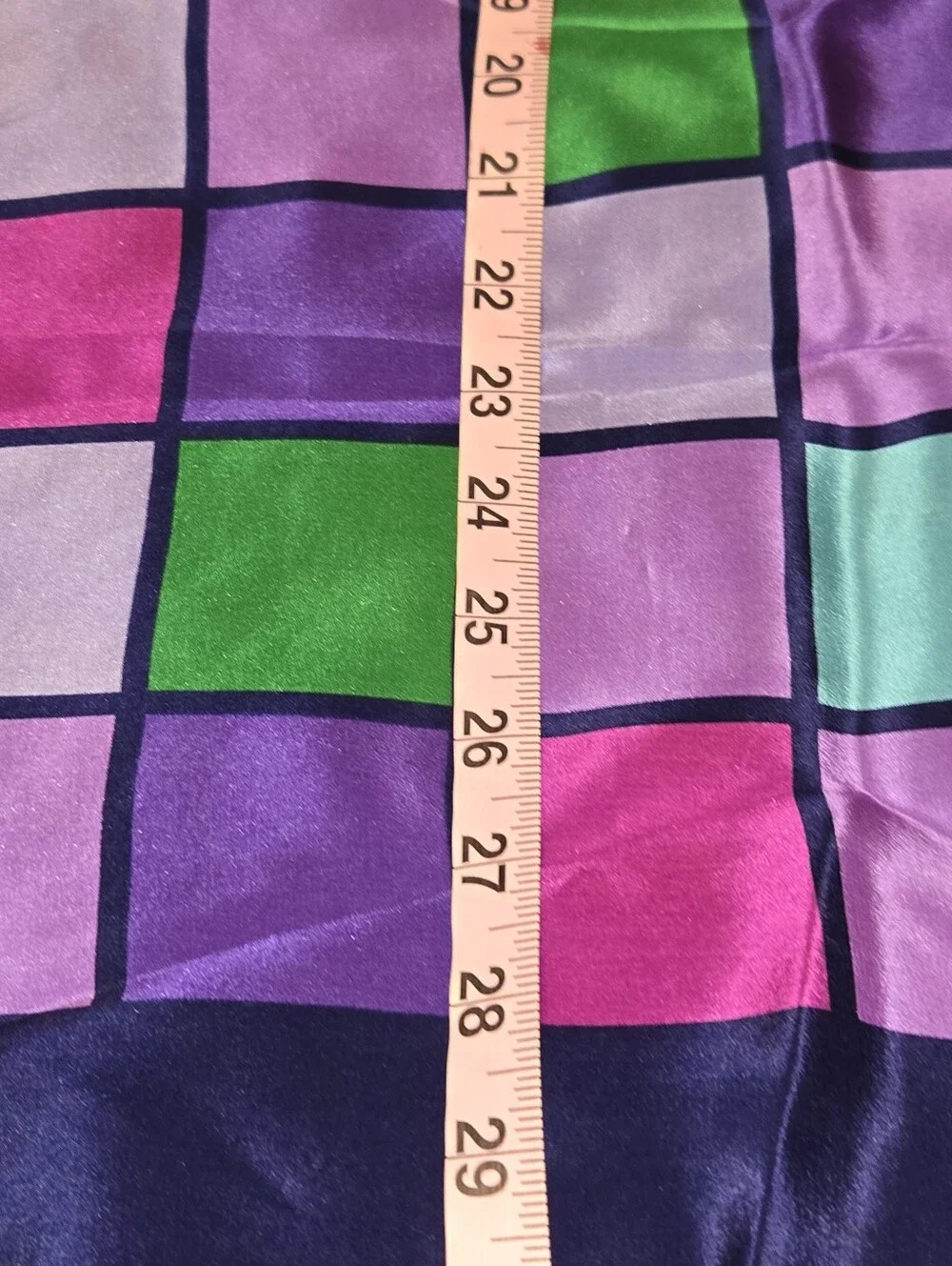 Vintage Silk Bill Blass Geometric 30x30 Scarf  Some Variation In Green Squares